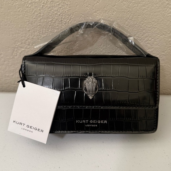 Kurt Geiger XS The Bond Croc Embossed Leather Top Handle Bag - Picture 5 of 12